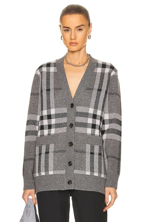 Burberry Willah Check Oversized Cardigan .